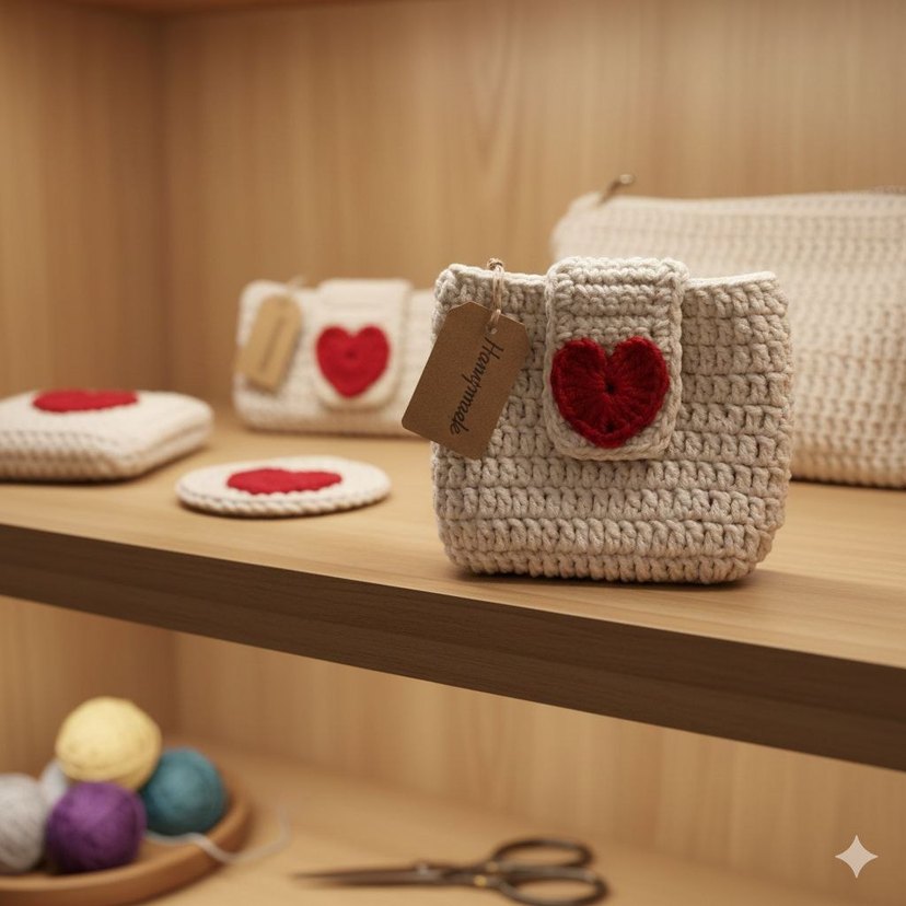 Mıknatıs çıtçıtlı,kalp desenli, çok amaçlı para cüzdanı. - Görsel 2