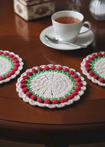 El Örgüsü Renkli Bardak Altlığı - Görsel 2