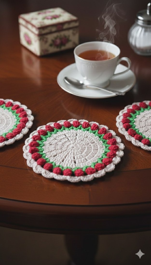 El Örgüsü Renkli Bardak Altlığı - Görsel 2