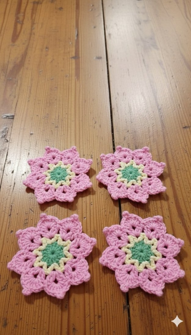 i El Örgüsü bardak altlığı,kahve fincan altlığı - Görsel 3