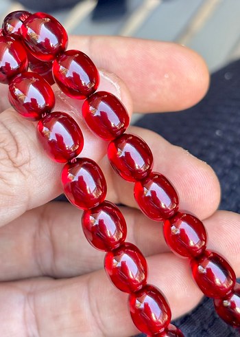 925 Ayar Gümüş Püsküllü Eskinin Eskisi Ateş Kehribar Tesbih - Görsel 2