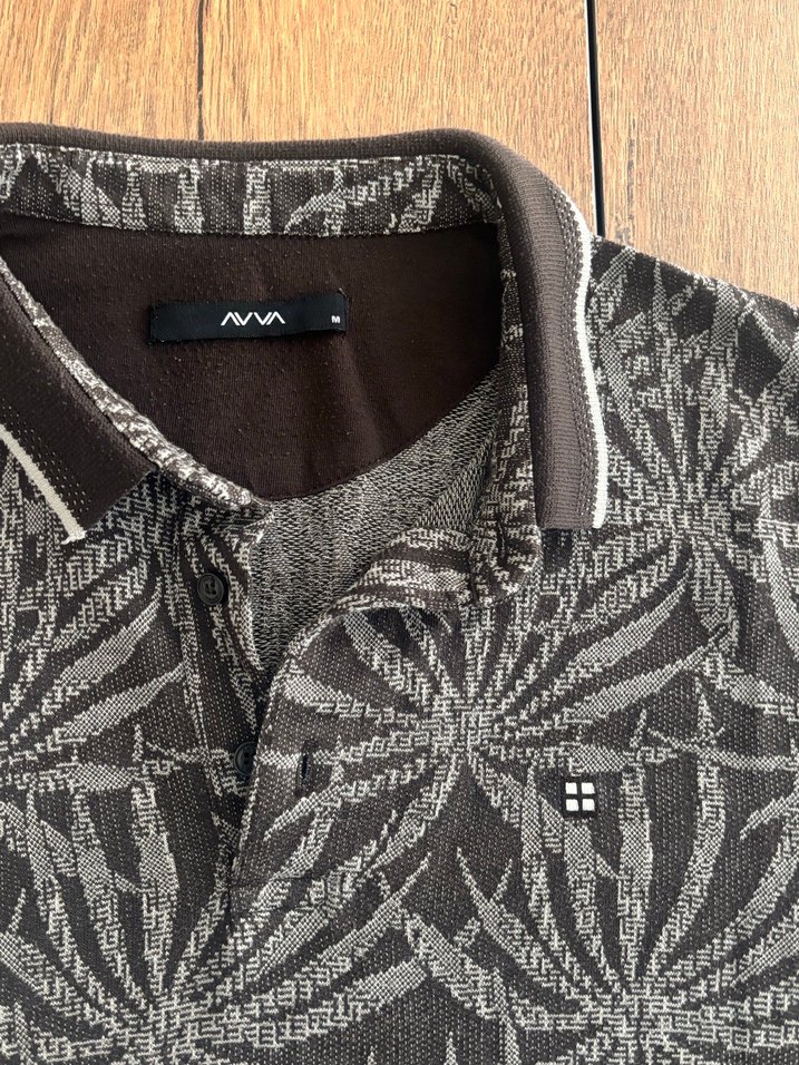 Avva Desenli Kahverengi Erkek Polo Tişört - Görsel 3