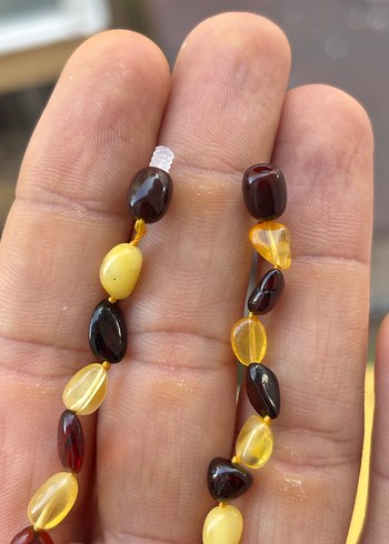 Uzun Boncuklu Çok Renkli Kehribar Kolye - Görsel 5