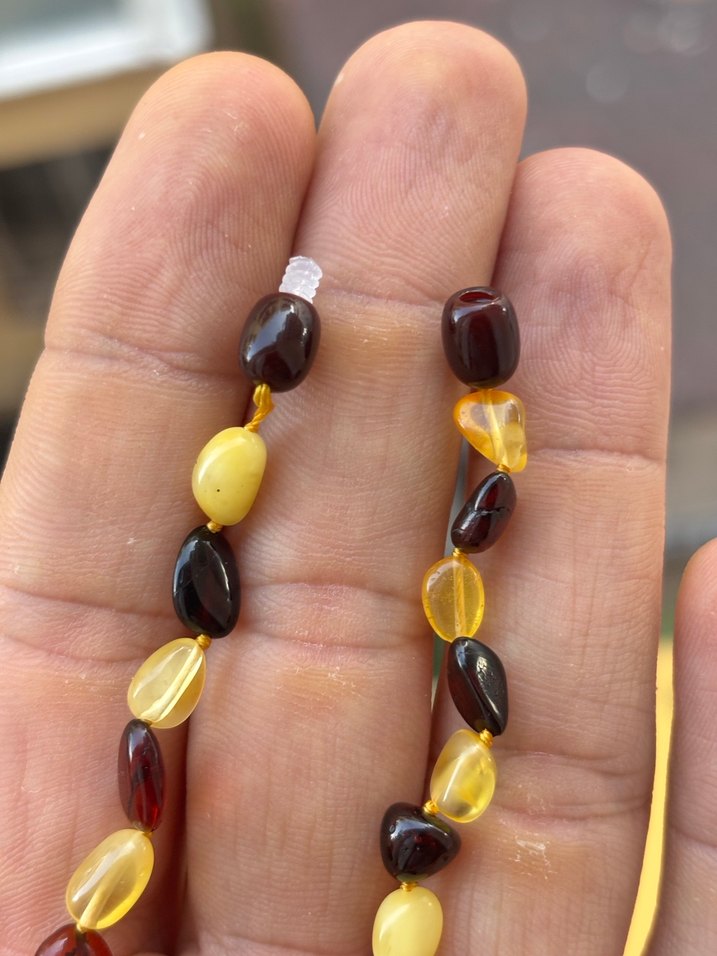 Uzun Boncuklu Çok Renkli Kehribar Kolye - Görsel 5