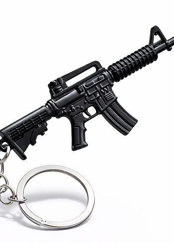 Siyah Minimalist Tüfek Anahtarlık - Görsel 2