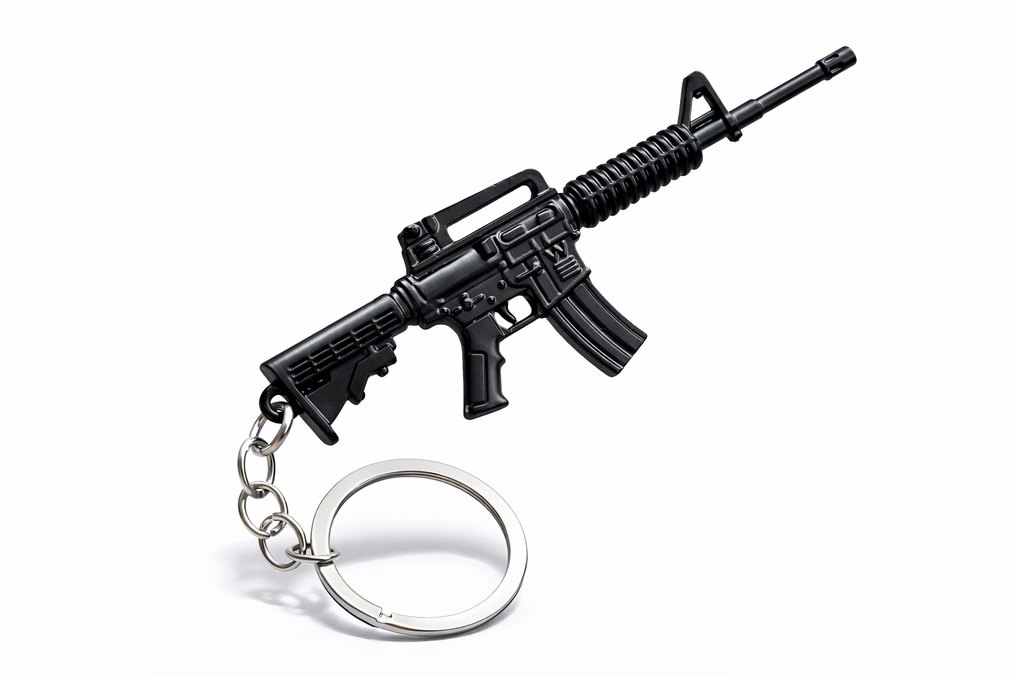 Siyah Minimalist Tüfek Anahtarlık - Görsel 2