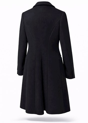 Adil İsik Düğmeli Siyah Kadın Kaban - Görsel 2