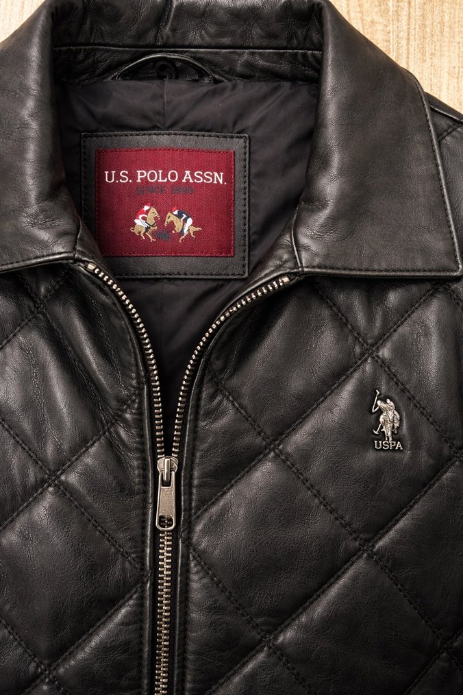 Kürk Detaylı U.S Polo Erkek Deri Mont - Görsel 3