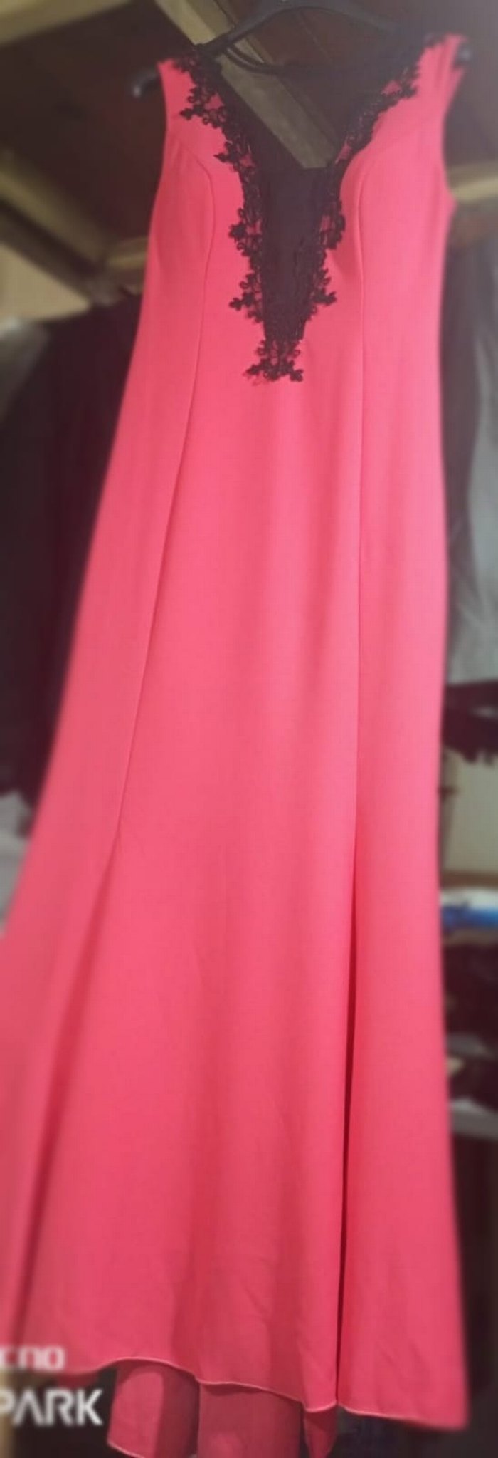 Diger Pembe Uzun Kayışsız Nakışlı Kadın Elbise - Görsel 2