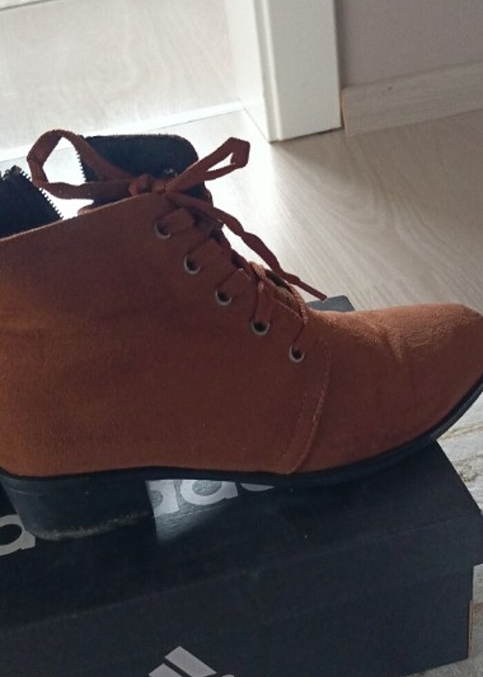 Süet taba rengi bot  - Görsel 3