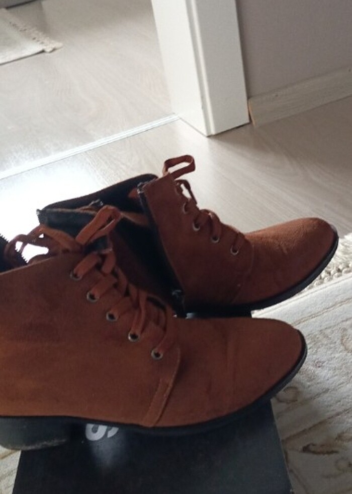 Süet taba rengi bot  - Görsel 5