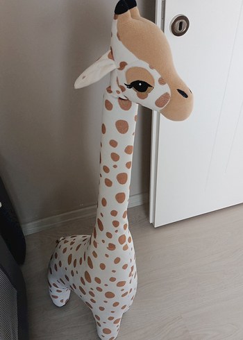 Bej ve Gri Zürafa Peluş Oyuncak - Görsel 3