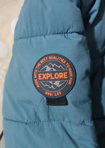 Erkek Çocuk Mavi Kapüşonlu Mont - Görsel 4