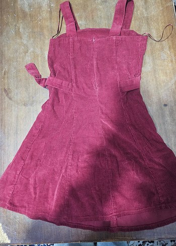 Kız Çocuk İnce Askılı kadife Elbise - Görsel 2