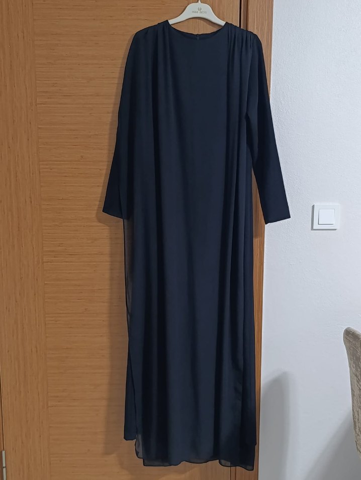 Siyah Uzun Önü Tüllü Tulum - Görsel 2