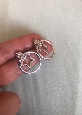 Mini Gümüş Renkli Minimalist Küpe Seti - Görsel 3