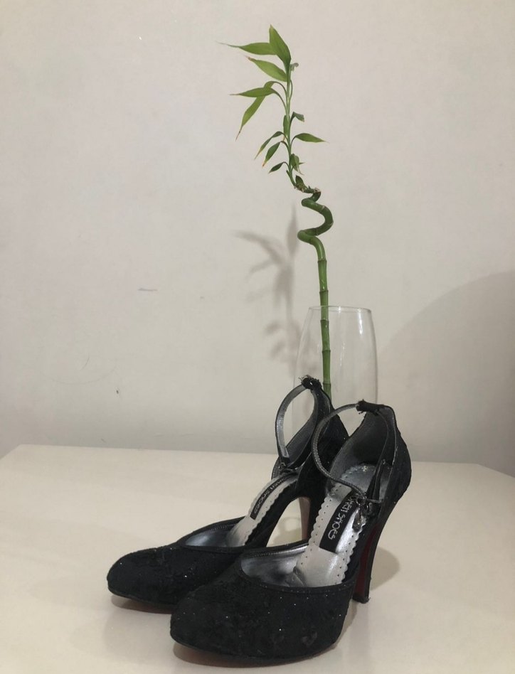 Dantel Detaylı Siyah Stiletto Topuklu Ayakkabı - Görsel 2