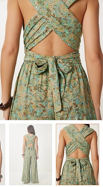 Çapraz sırt detay bol paça tulum - Görsel 4