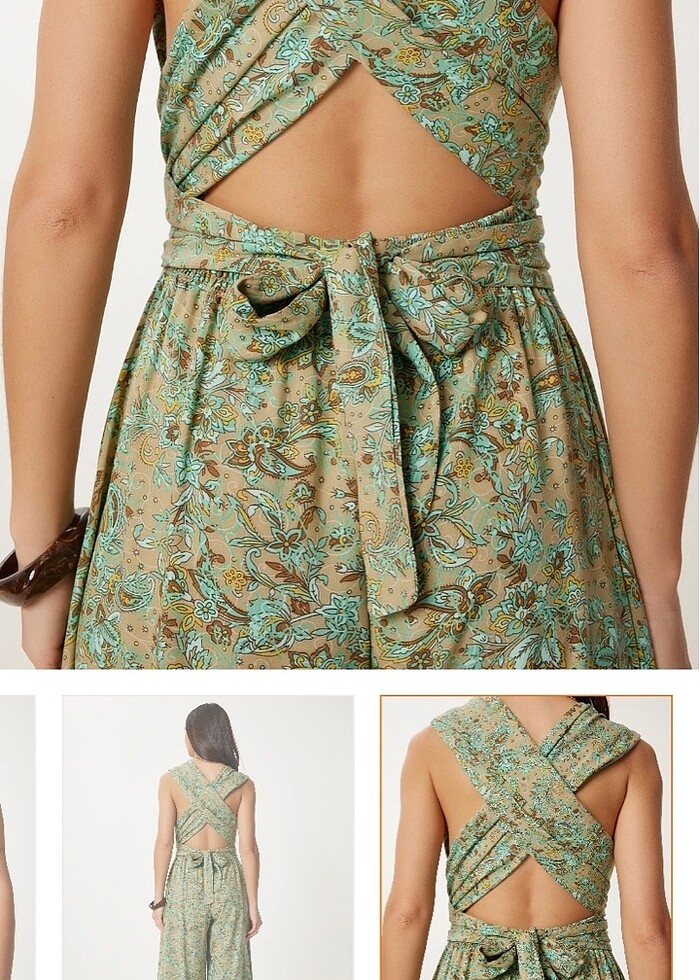 Çapraz sırt detay bol paça tulum - Görsel 4