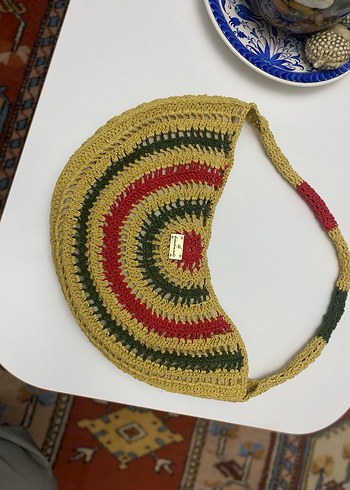 Renkli Nakışlı Bohem Örgü Kadın Çanta - Görsel 2