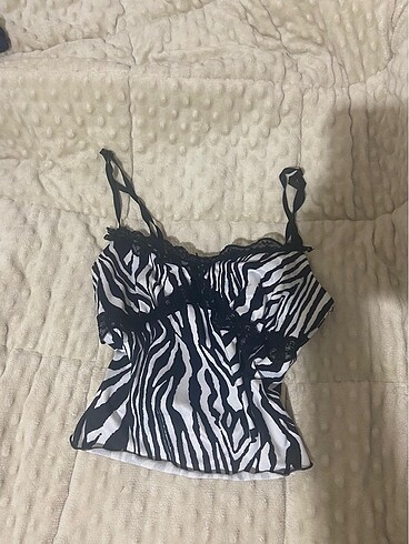 zebra desenli üst