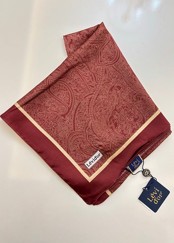  Beden bordo Renk Levidor Desenli Hint İpeği Şal