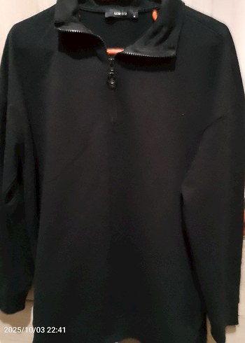 m Beden LCW ECO Siyah Fermuarlı Sweatshirt