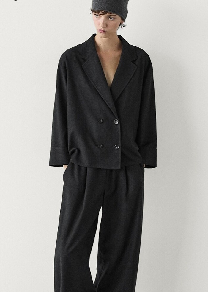 Massimo dutti 0 yün kumaş blazer  - Görsel 2