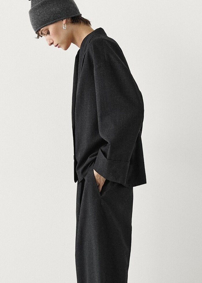 Massimo dutti 0 yün kumaş blazer  - Görsel 3