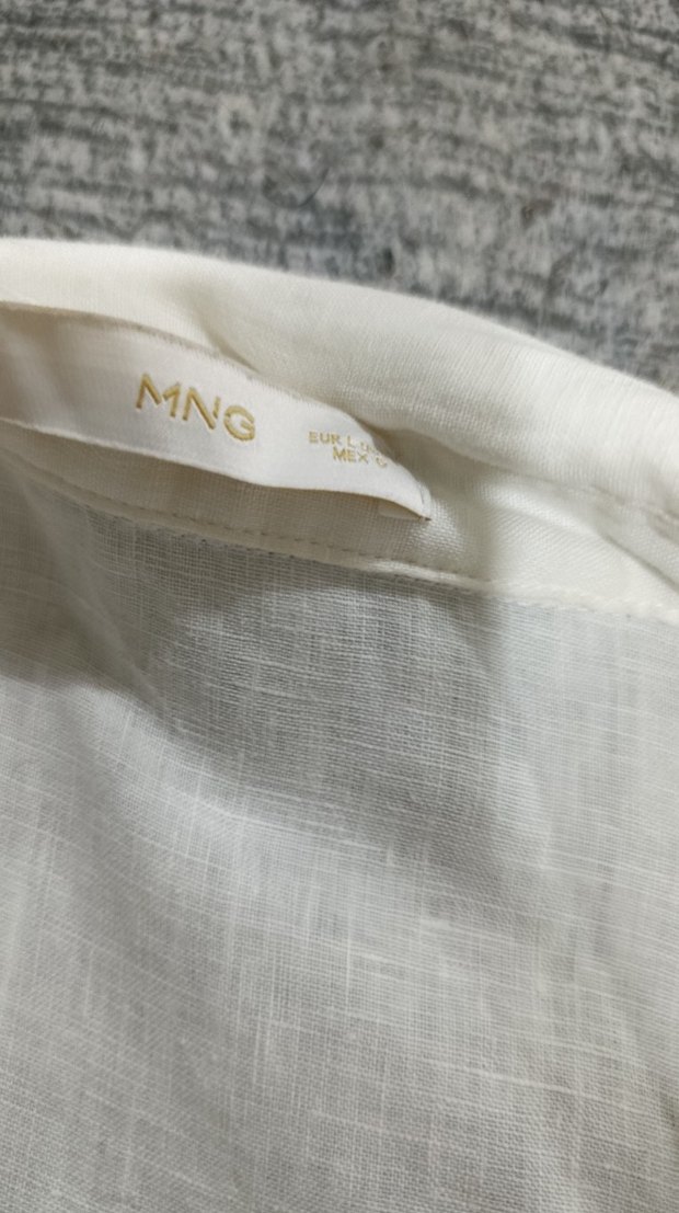 Kadın Beyaz Keten Uzun Kollu Gömlek - Görsel 2