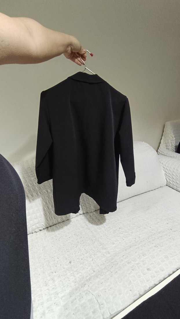 Siyah Minimalist Midi Kadın Kaban - Görsel 3