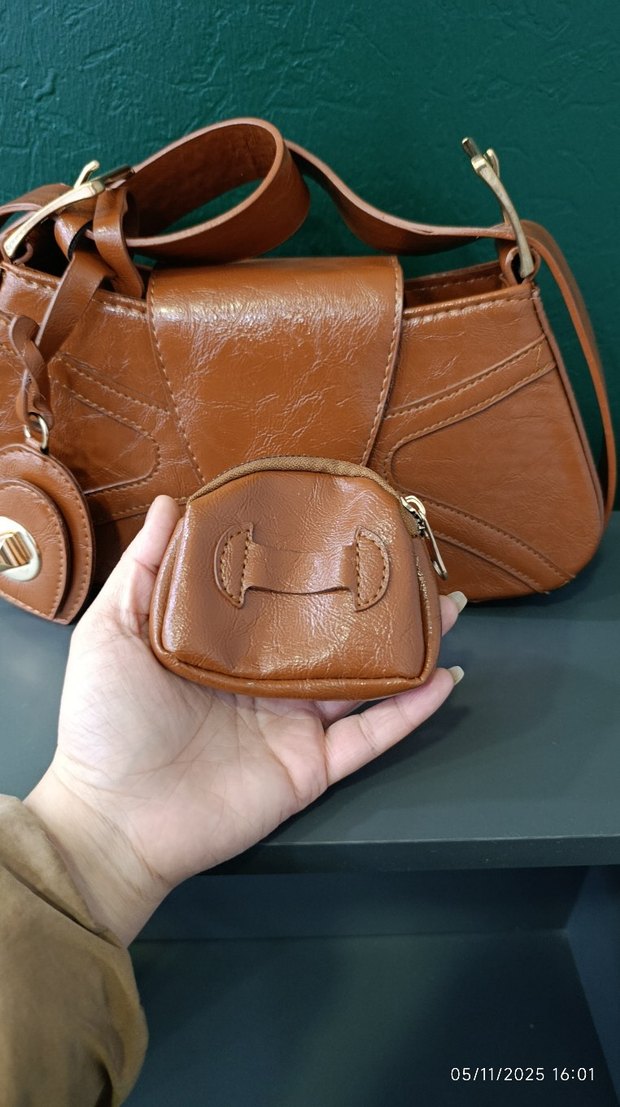 kahveDeri Tokalı Kadın Çantası - Görsel 2