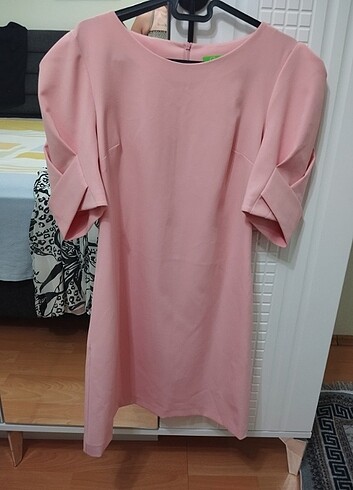 36 Beden Seker Pembe mini elbise