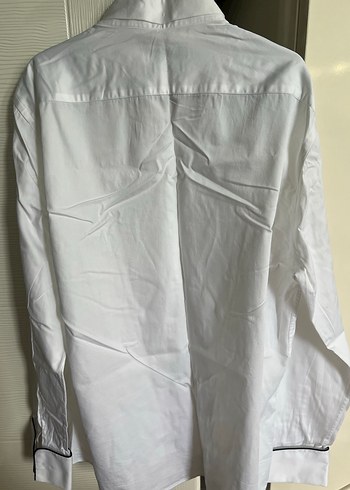 Düğmeli Beyaz Erkek Gömlek - Görsel 5