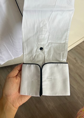 Düğmeli Beyaz Erkek Gömlek - Görsel 4