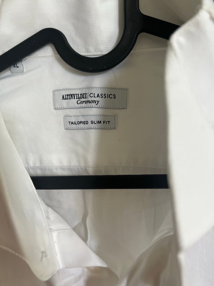 Düğmeli Beyaz Erkek Gömlek - Görsel 2