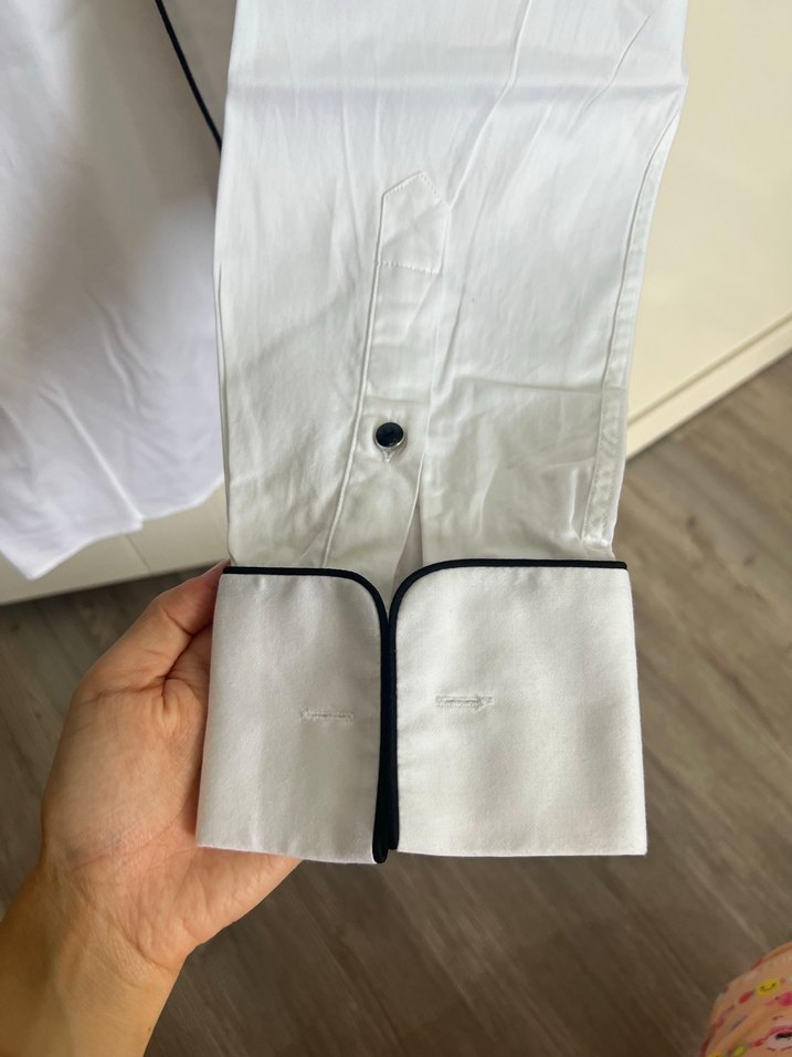 Düğmeli Beyaz Erkek Gömlek - Görsel 4