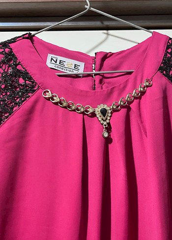 Pembe Uzun Kollu Drapeli Uzun Elbise gayet kullanışlı ve şık - Görsel 3