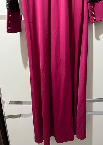 Pembe Uzun Kollu Drapeli Uzun Elbise gayet kullanışlı ve şık - Görsel 6