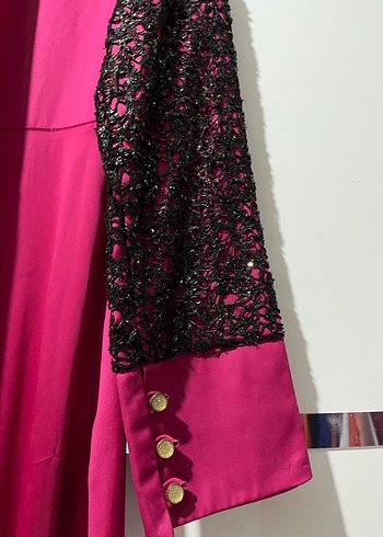 Pembe Uzun Kollu Drapeli Uzun Elbise gayet kullanışlı ve şık - Görsel 4