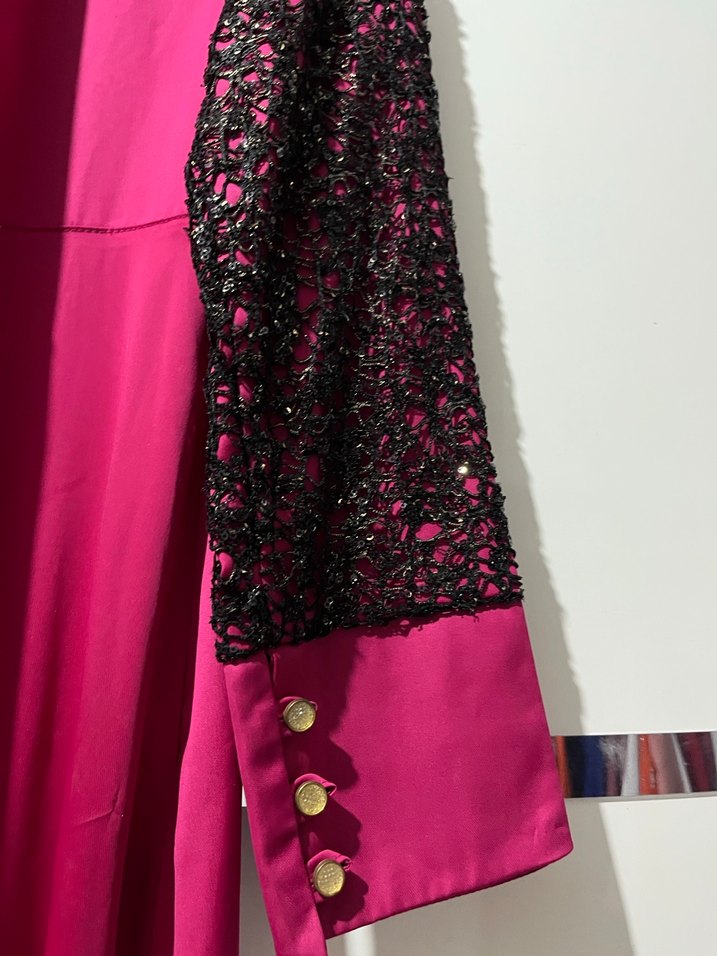 Pembe Uzun Kollu Drapeli Uzun Elbise gayet kullanışlı ve şık - Görsel 4