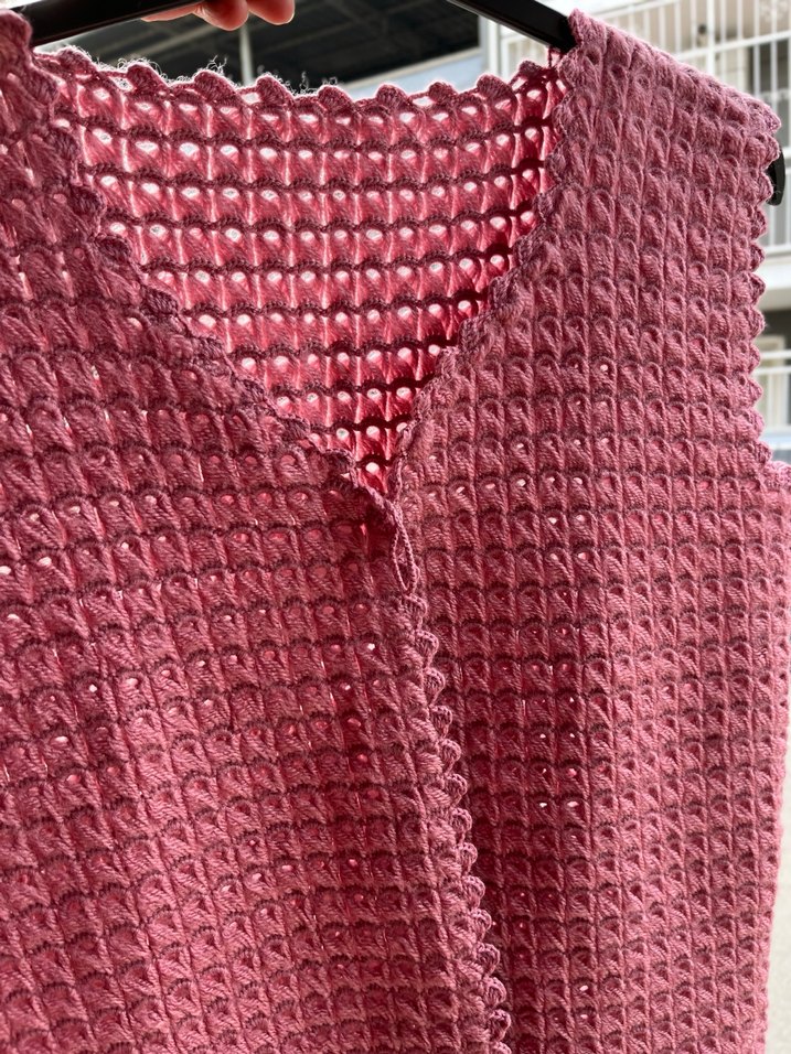 Pembe  Örgü Kadın Şal - Görsel 4