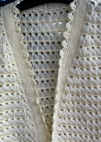 Krem rengi  Örgü Kolsuz Kadın Yelek - Görsel 7