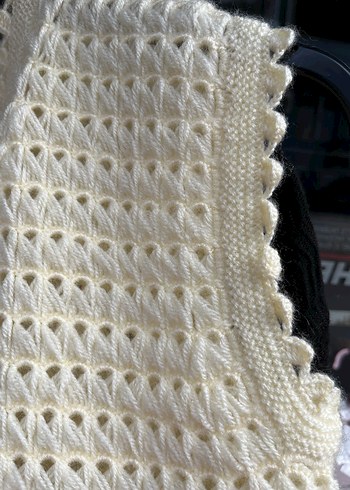 Krem rengi  Örgü Kolsuz Kadın Yelek - Görsel 6