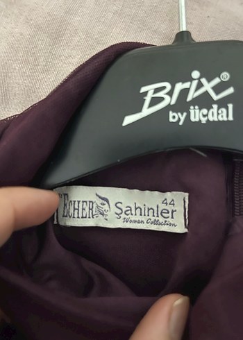 Uzun Kollu Mor Piliseli Abiye Elbise - Görsel 5