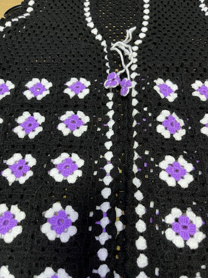 motifli Nakışlı Örgü Kısa Kadın Yelek - Görsel 2