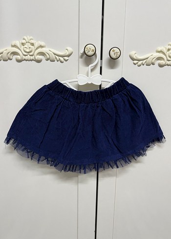 Kız Çocuk Mavi Denim Fırfırlı Etek - Görsel 2