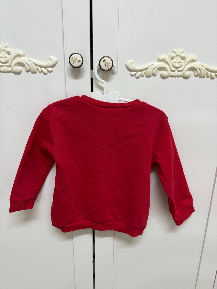 Kız Çocuk Kırmızı Uzun Kollu Sweatshirt - Görsel 2