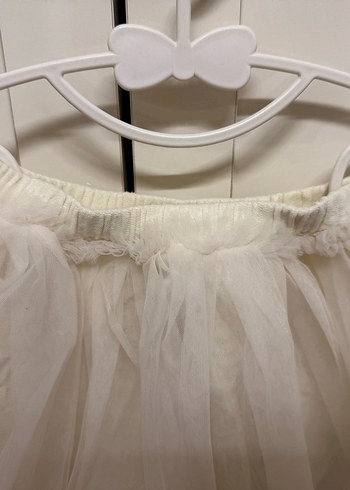 Kız Çocuk Beyaz Fırfırlı Pamuk Etek - Görsel 3