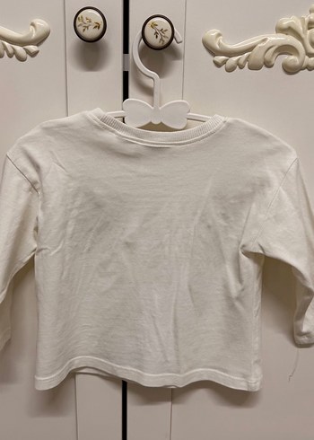 Kız Çocuk Beyaz Uzun Kollu Baskılı Tişört - Görsel 2